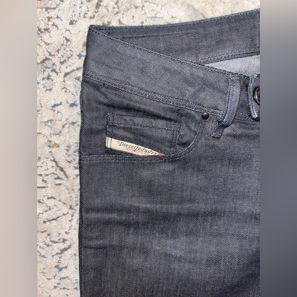 Diesel Nevy Slim Straight Stretch Jeans Low Dark Wash 26x30 Italy (2009) Women's - Picture 5 of 13